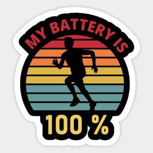 Jogging Running Battery Sticker